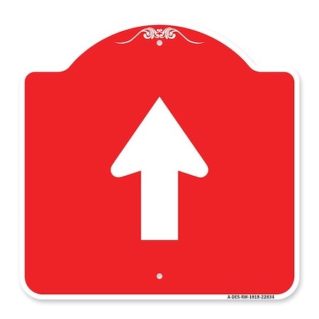 Signmission Straight Thru Sign-Straight Thru Sign, Red & White Aluminum Sign, 18" x 18", RW-1818-22834 A-DES-RW-1818-22834